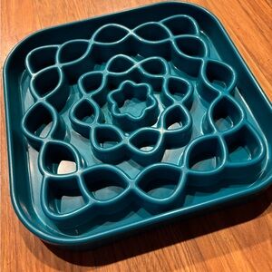 Teal Slow Feeding Dog Bowl